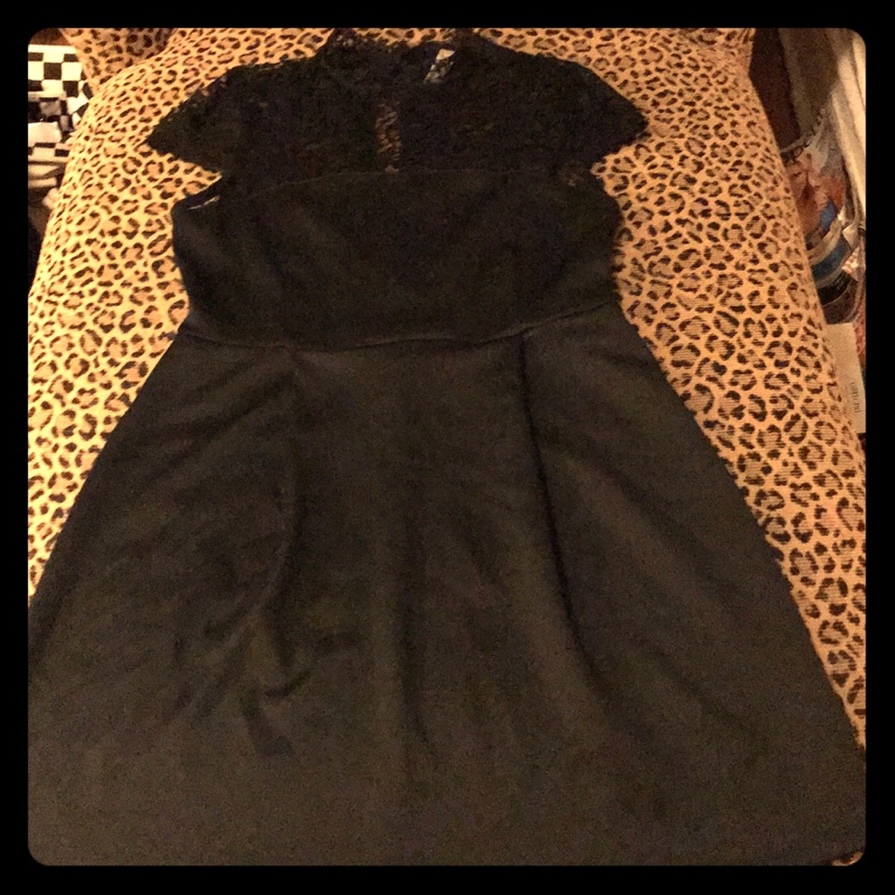 Cute goth Lacey black shift dress